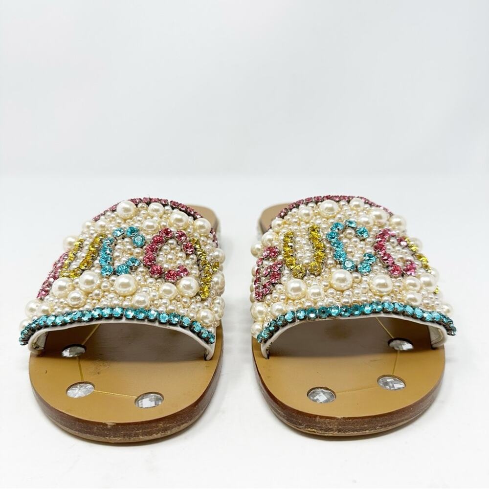 Gucci Pearl Crystal Slide Sandals Womens Size EU 37 - Picture 2 of 15